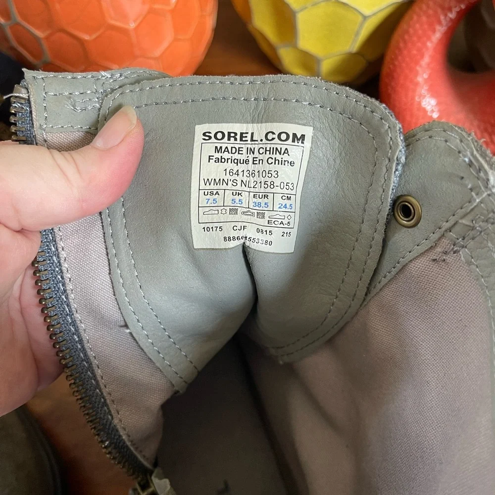 Sorel Major Carly Flat Combat Boots in Graphite and Blue - Picture 8 of 8